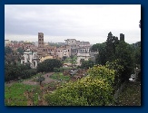 campanile, Titusboog en Colosseum vanaf de Palatijn�